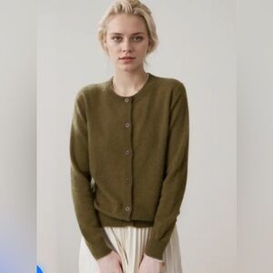 Olive green cashmere Ralph Lauren sweater set